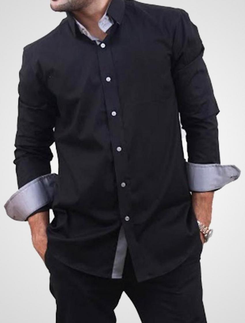 CLEARANCE SALE OF BLACK DESIGNER SHIRT WITH GREY T